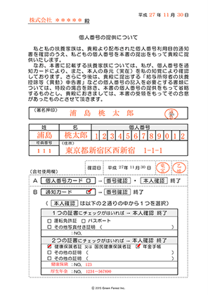 実際の記入見本 画像４a